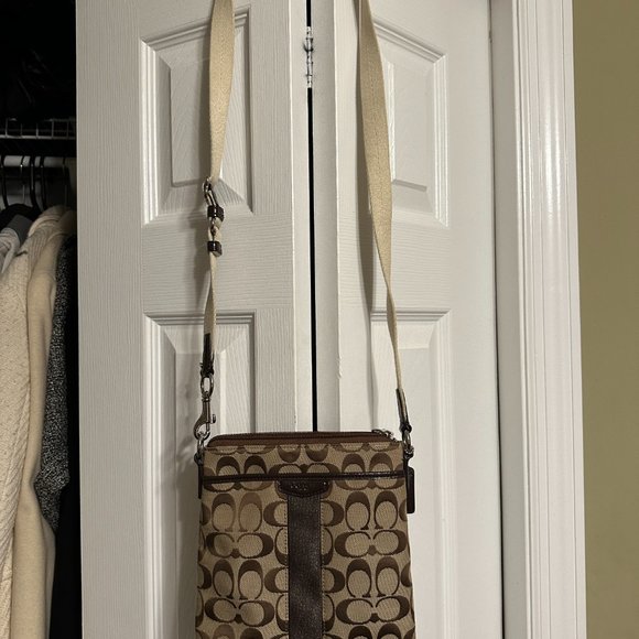 Coach Signature Stripe Convertible Shoulder Bag Barely Used - Picture 3 of 9